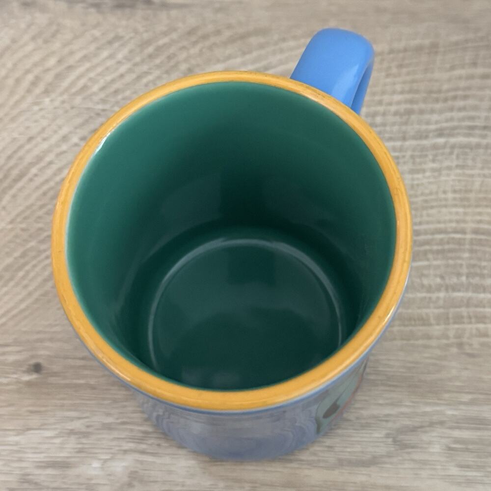 Disney Goofy Blue Green Coffee Mug Tea Cup Double Sided Vintage Disney World - Picture 8 of 9